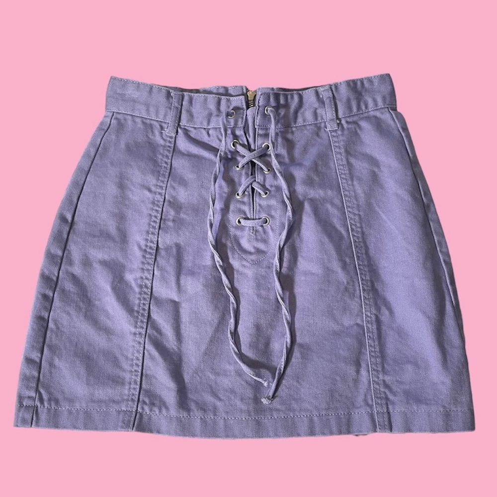 Forever 21 Pastel Purple Lace Up Mini Skirt